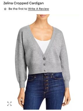 Alice + Olivia Gray Zelina Cropped Cardigan
